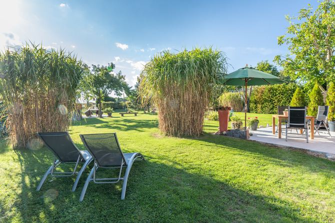 Ferienwohnung in Feldhusen - Diana EG Terrasse - Blick vom Balkon