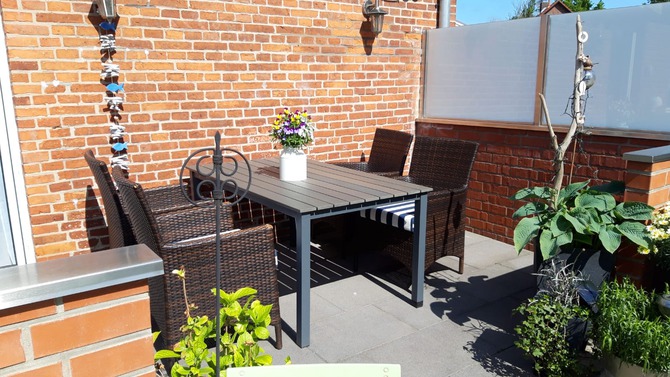 Ferienhaus in Kabelhorst - Ferienhaus "Landschof" - Terrasse, Sonne morgens