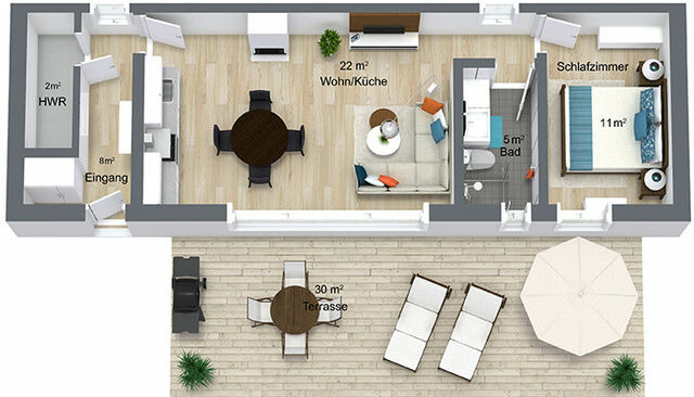 Ferienwohnung in Heringsdorf - 4-Sterne Brinkmannhaus Anna**** Whg 1 praktisch fast am Strand, Terrasse, Grill - Bild 2